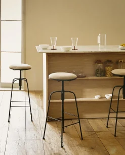 ZARA Home Linen Swivel Stool