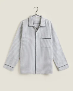 ZARA Home Men'S Striped Flannel Pyjama Top