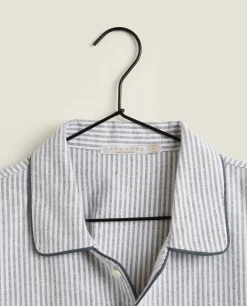 ZARA Home Men'S Striped Flannel Pyjama Top