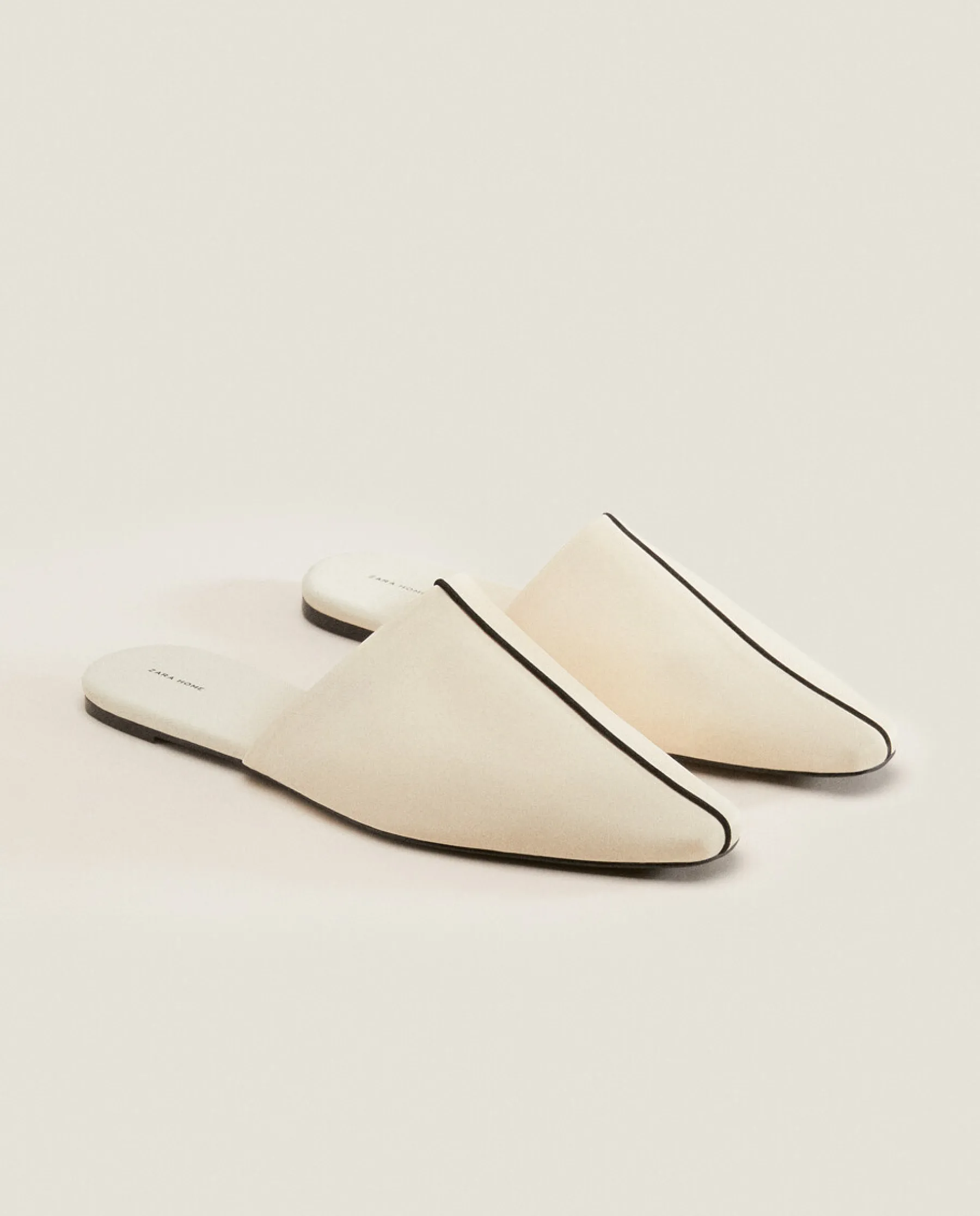 ZARA Home Mule Slippers With Contrasting Detail