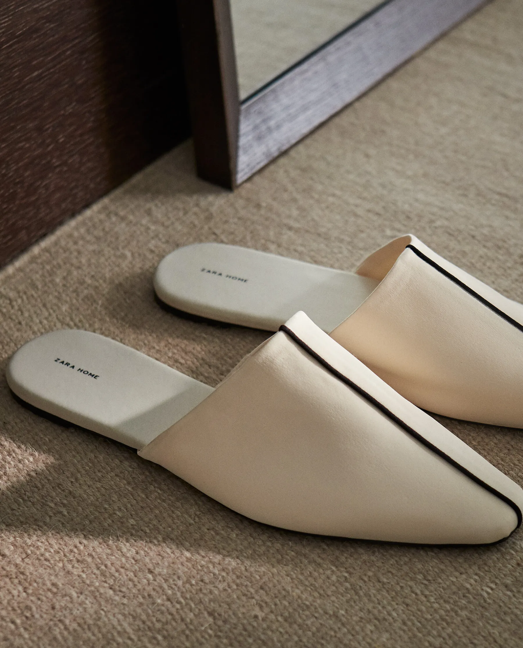 ZARA Home Mule Slippers With Contrasting Detail