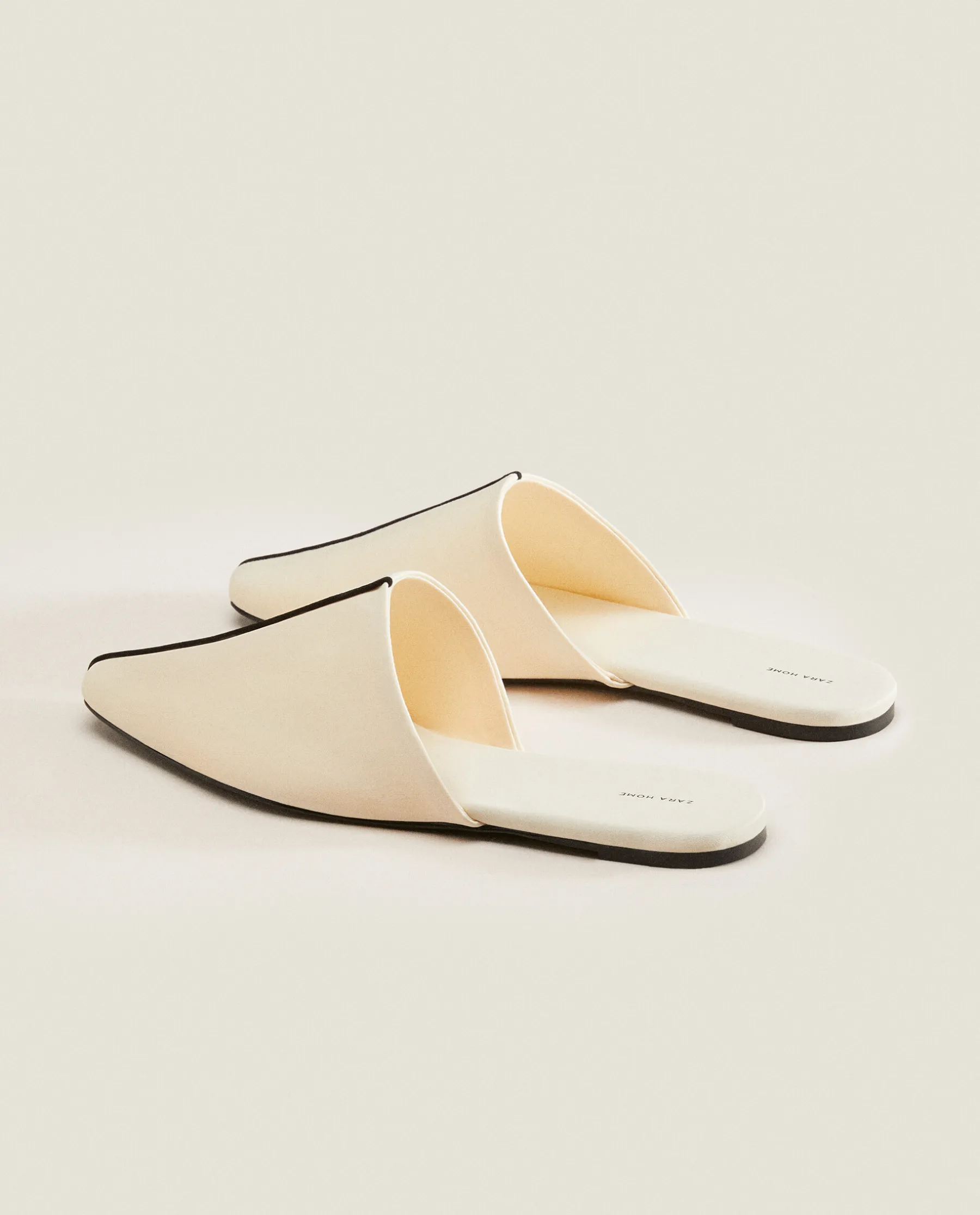 ZARA Home Mule Slippers With Contrasting Detail
