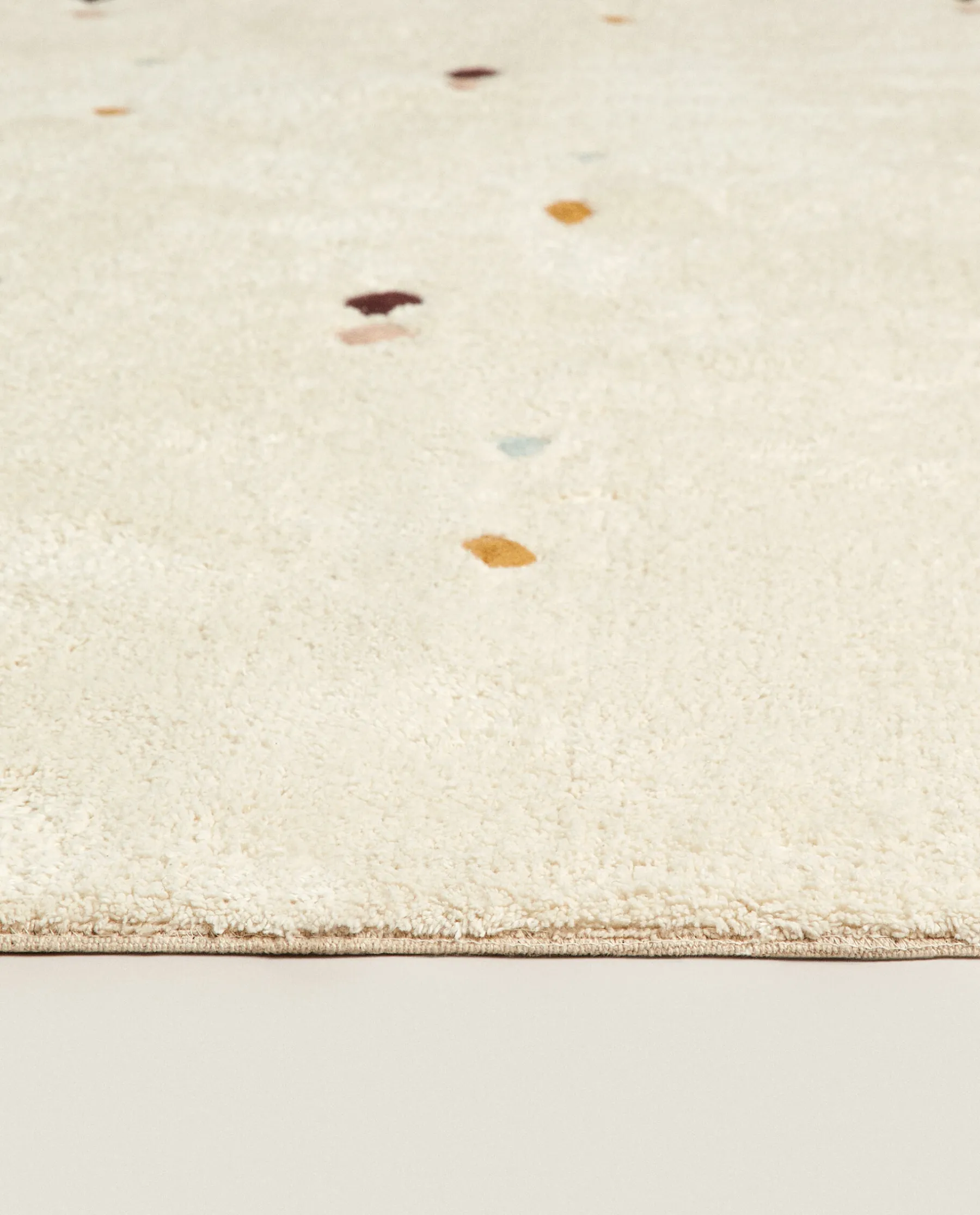 ZARA Home Multicolored Embroidered Check Rug