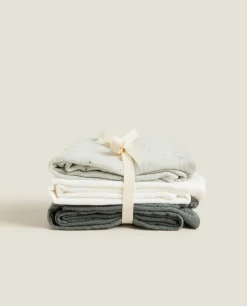 ZARA Home Multicolored Muslin Cloths (Pack Of 3)