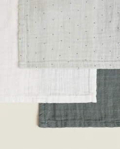 ZARA Home Multicolored Muslin Cloths (Pack Of 3)