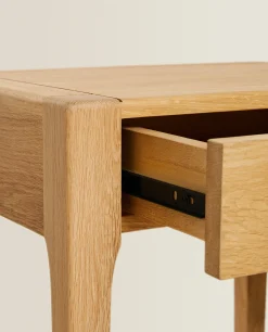 ZARA Home Oak Bedside Table With Drawer