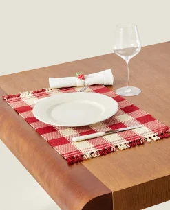 ZARA Home Pack Of Christmas Check Placemats