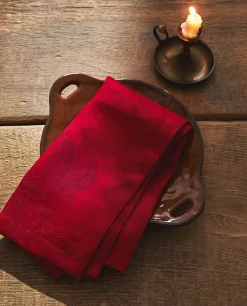 ZARA Home Pack Of Christmas Floral Jacquard Napkins