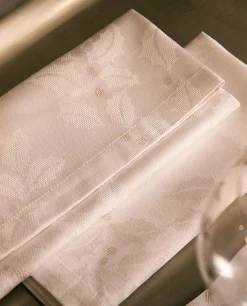 ZARA Home Pack Of Christmas Glittery Floral Jacquard Napkins