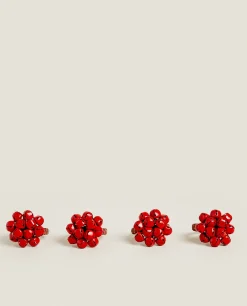 ZARA Home Pack Of Christmas Sleigh Bell Napkin Rings
