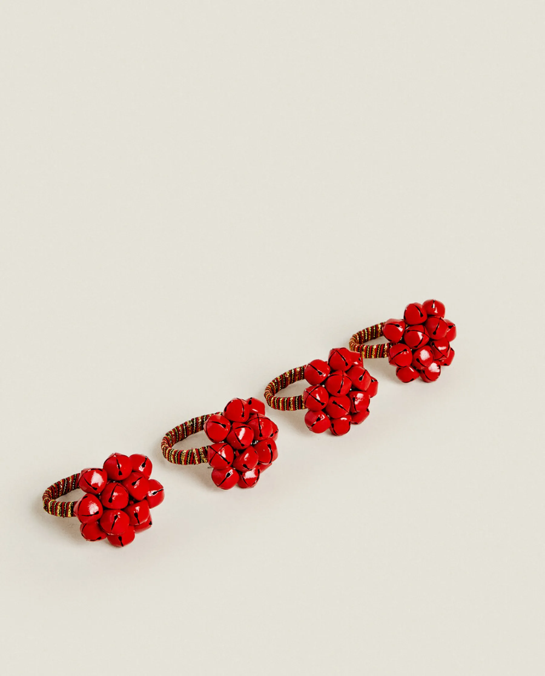 ZARA Home Pack Of Christmas Sleigh Bell Napkin Rings