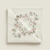 ZARA Home Pack Of Jacquard Cotton Napkins With Christmas Holly