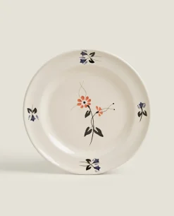 ZARA Home Painted Floral Dinner Plate