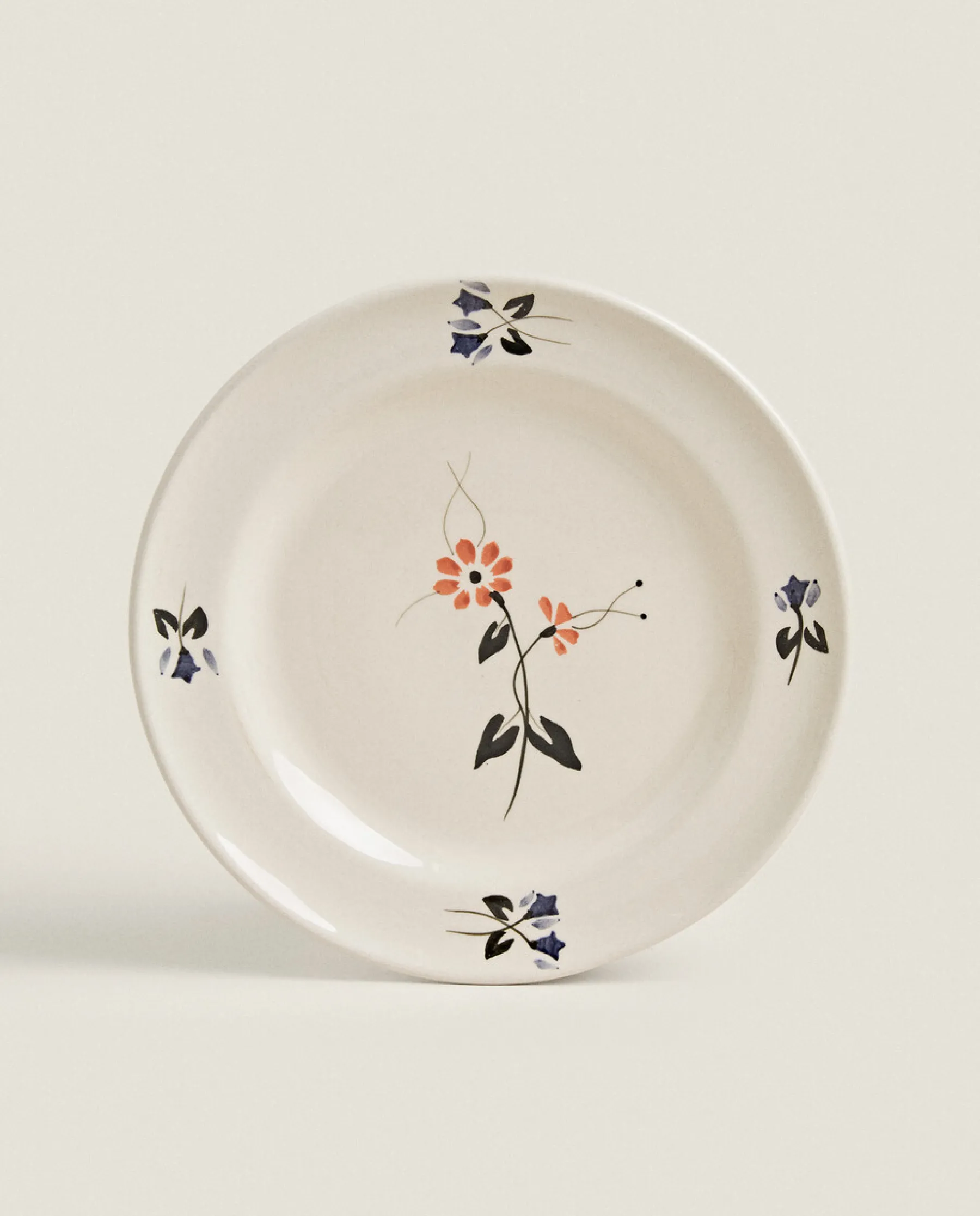 ZARA Home Painted Floral Dinner Plate