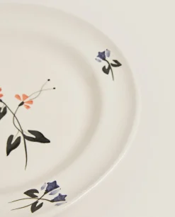 ZARA Home Painted Floral Dinner Plate