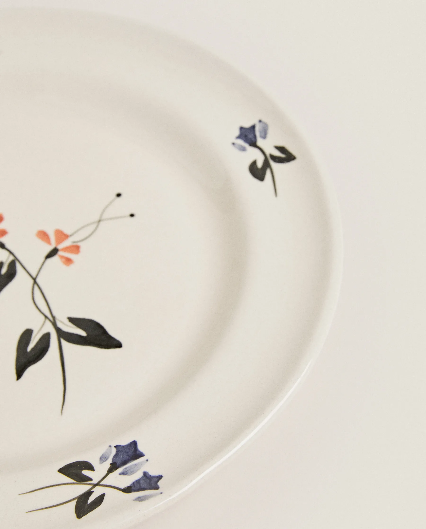 ZARA Home Painted Floral Dinner Plate