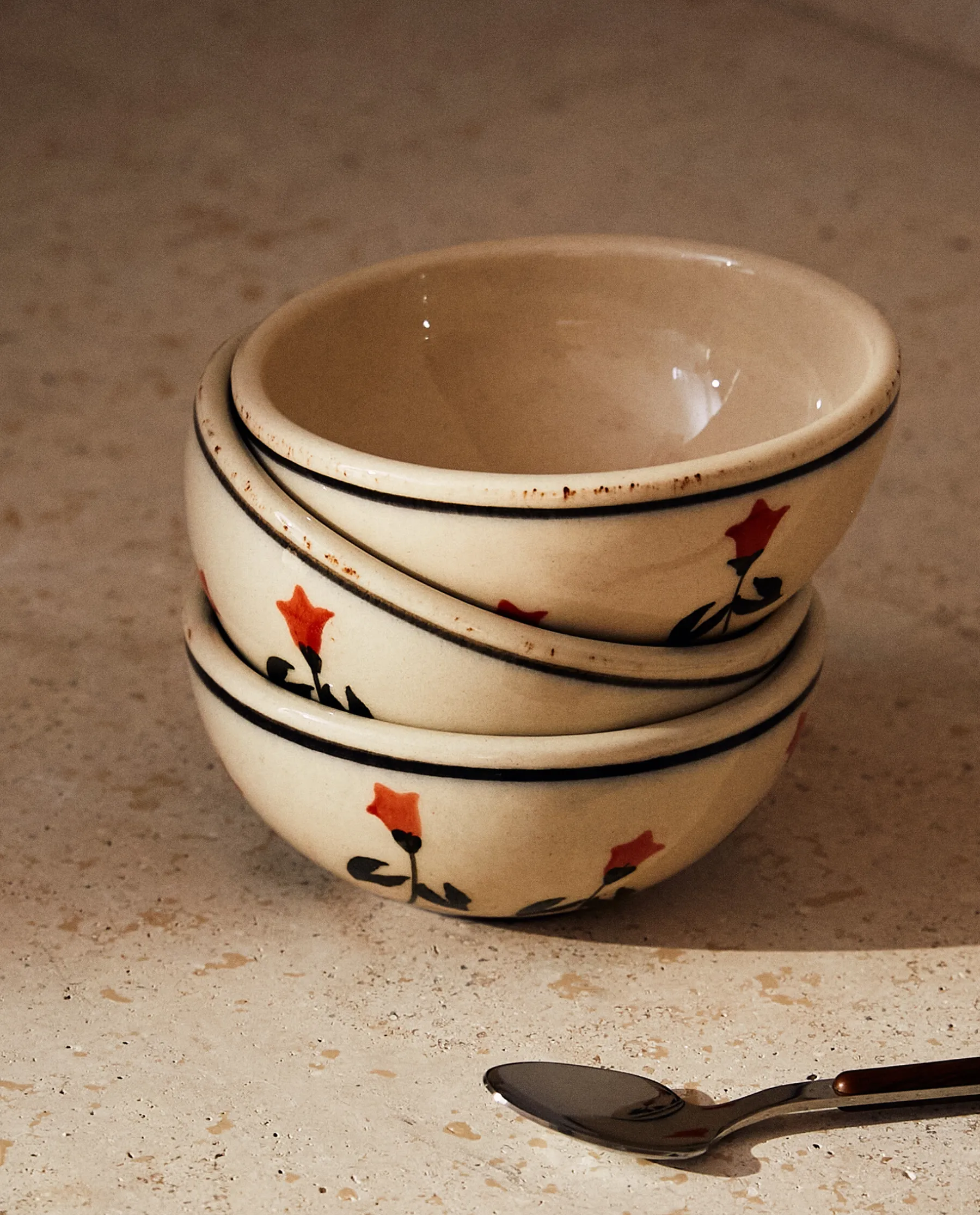 ZARA Home Painted Flower Mini Bowl