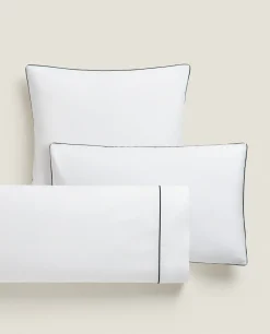 ZARA Home Pillowcase With Colored Piping Detail