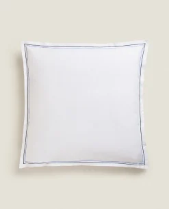 ZARA Home Pillowcase With Two Embroidered Lines