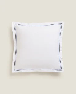 ZARA Home Pillowcase With Two Embroidered Lines