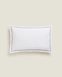 ZARA Home Pillowcase With Two Embroidered Lines
