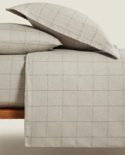 ZARA Home Plaid Flannel Duvet Cover