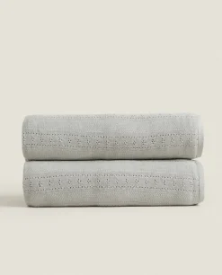 ZARA Home Pointelle Cotton Blanket