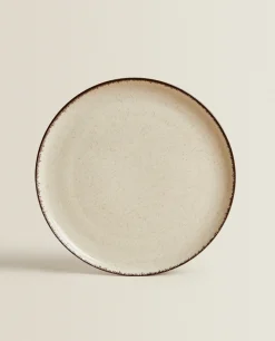 ZARA Home Porcelain Dinner Plate With Antique Finish Rim