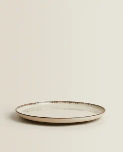 ZARA Home Porcelain Dinner Plate With Antique Finish Rim