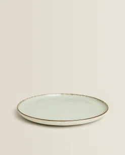 ZARA Home Porcelain Dinner Plate With Antique Finish Rim