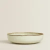 ZARA Home Porcelain Soup Plate With Antique Finish Rim
