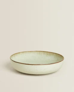 ZARA Home Porcelain Soup Plate With Antique Finish Rim