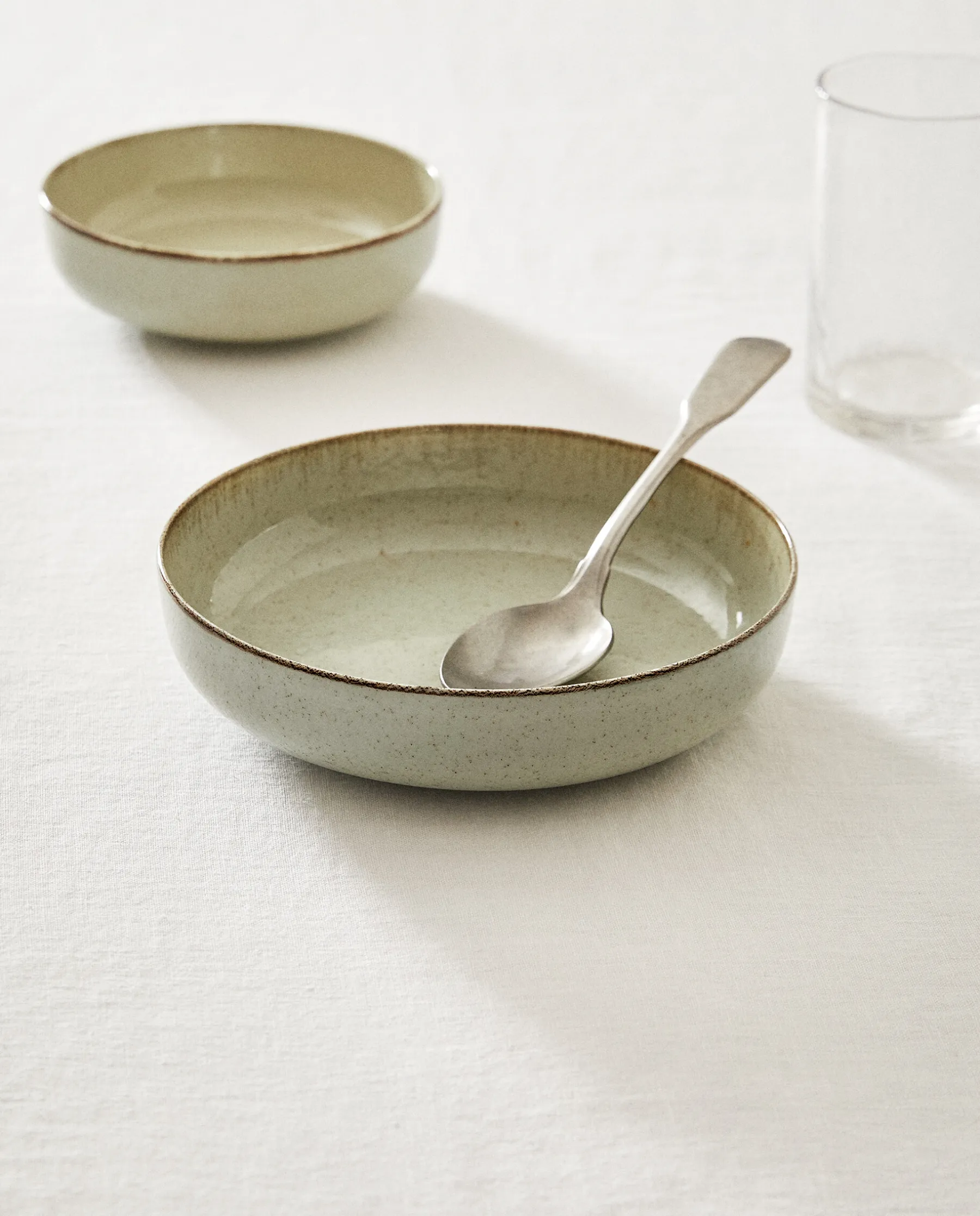 ZARA Home Porcelain Soup Plate With Antique Finish Rim