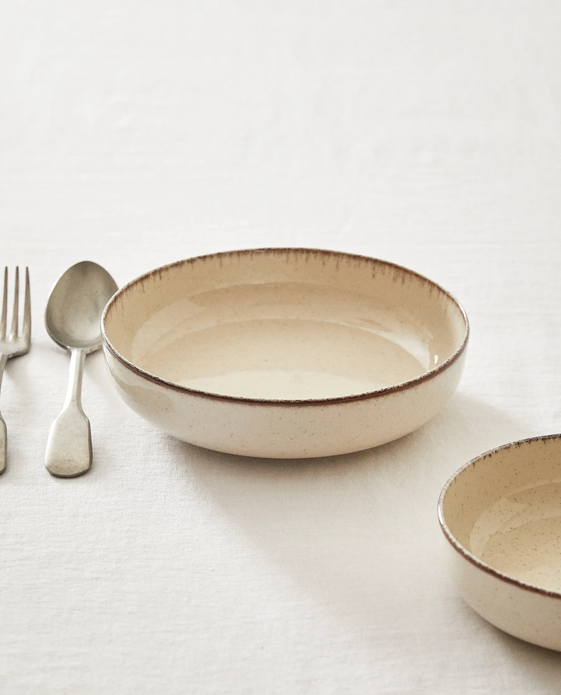 ZARA Home Porcelain Soup Plate With Antique Finish Rim