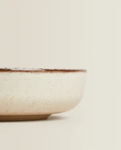 ZARA Home Porcelain Soup Plate With Antique Finish Rim