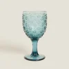 ZARA Home Raised Floral Design Wine Glass