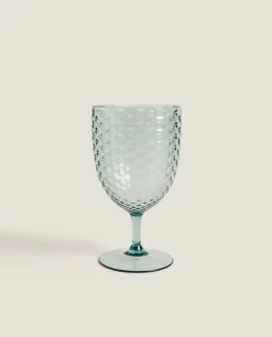 ZARA Home Raised Honeycomb Design Wine Glass