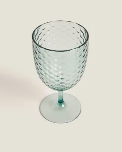 ZARA Home Raised Honeycomb Design Wine Glass