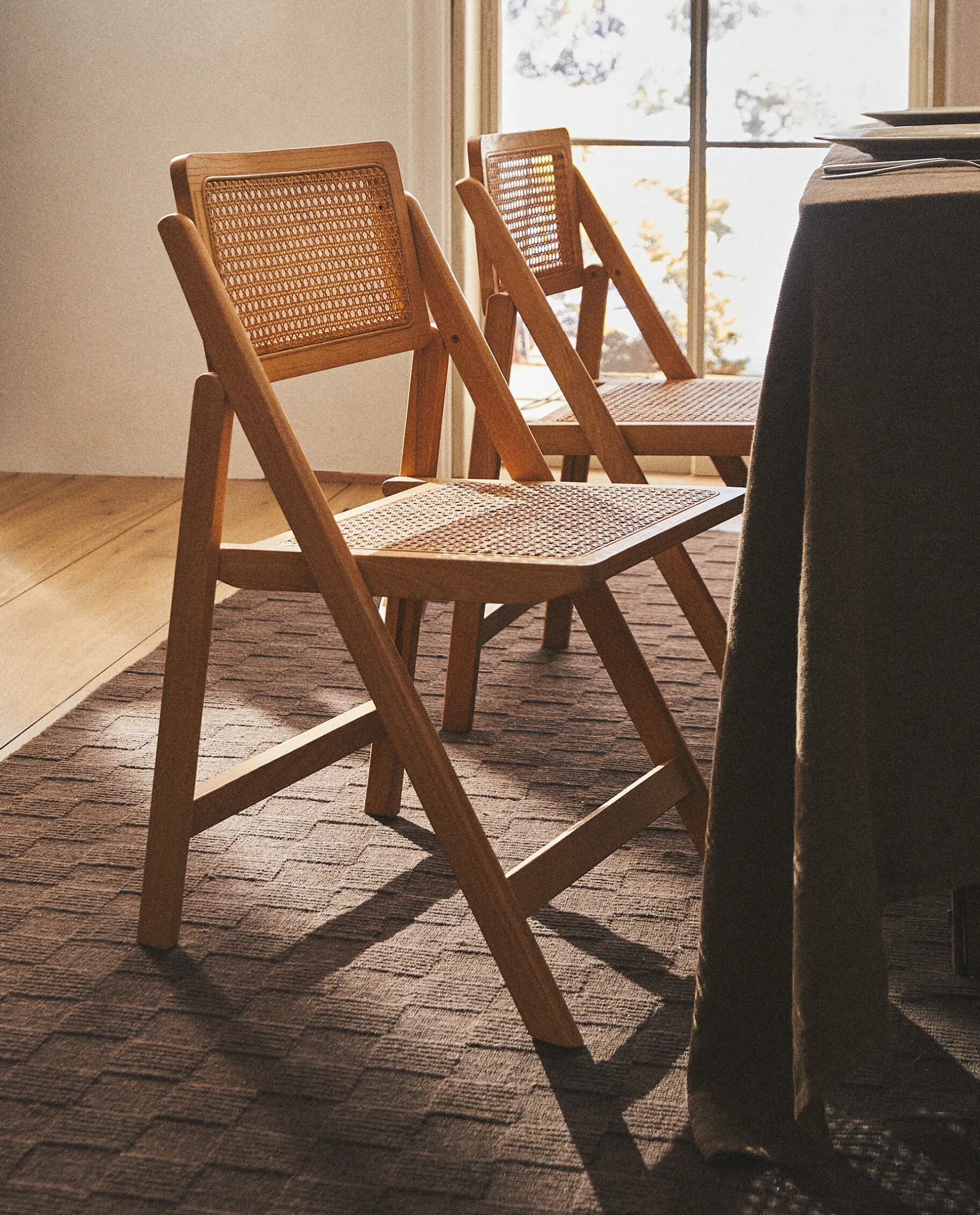 ZARA Home Rattan And Wood Folding Chair