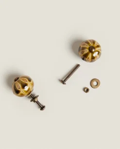 ZARA Home Round Ceramic Door Knob (Pack Of 2)