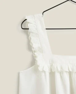 ZARA Home Ruffled Cotton Nightgown