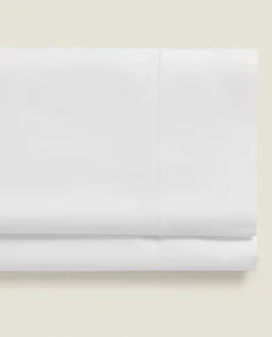 ZARA Home Sateen Flat Sheet With Double Hemstitching