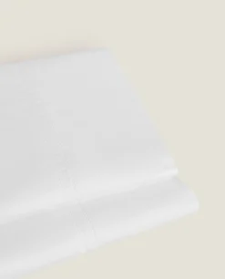 ZARA Home Sateen Flat Sheet With Double Hemstitching