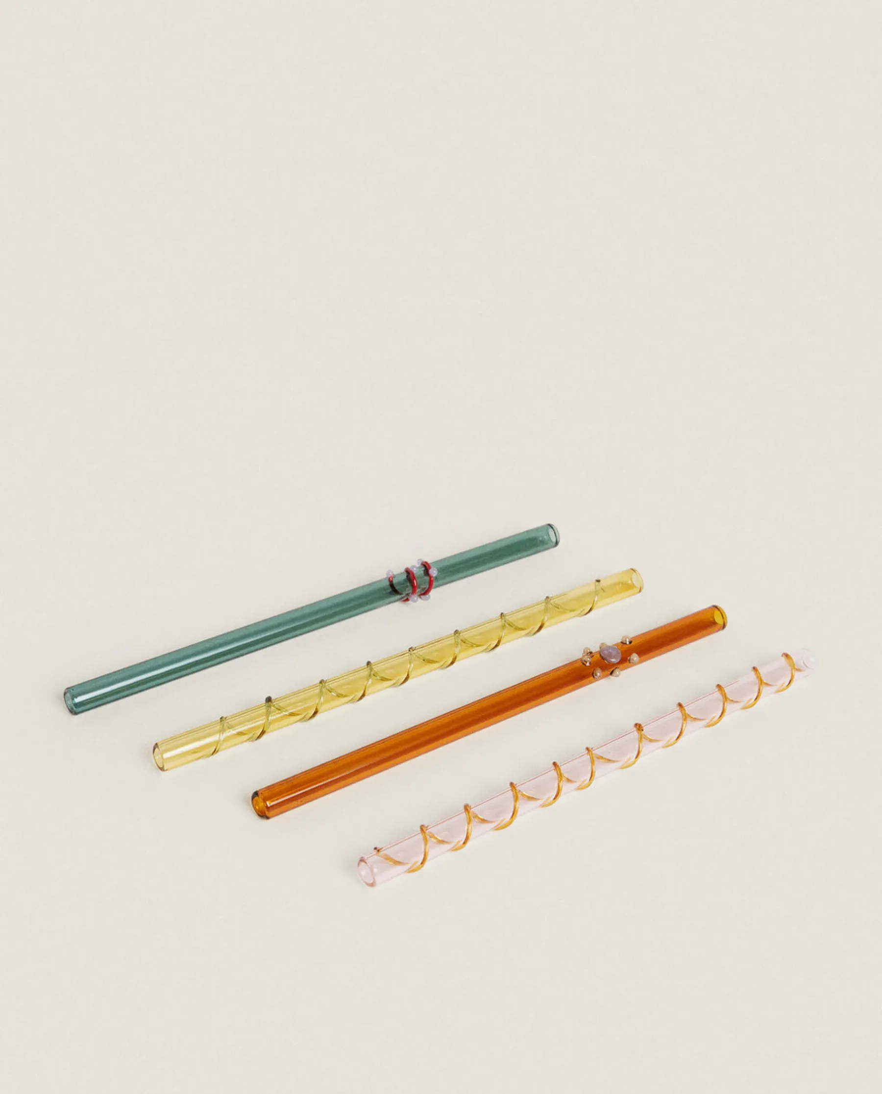 ZARA Home Set Of Borosilicate Glass Straws