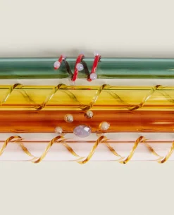 ZARA Home Set Of Borosilicate Glass Straws