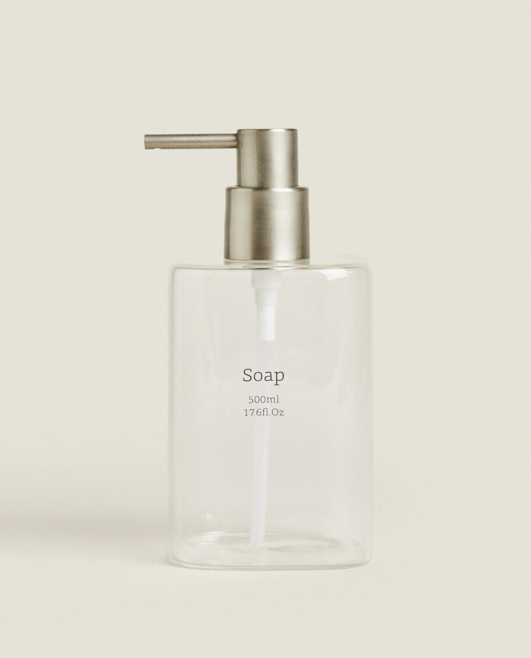 ZARA Home Slogan Borosilicate Glass Soap Dispenser