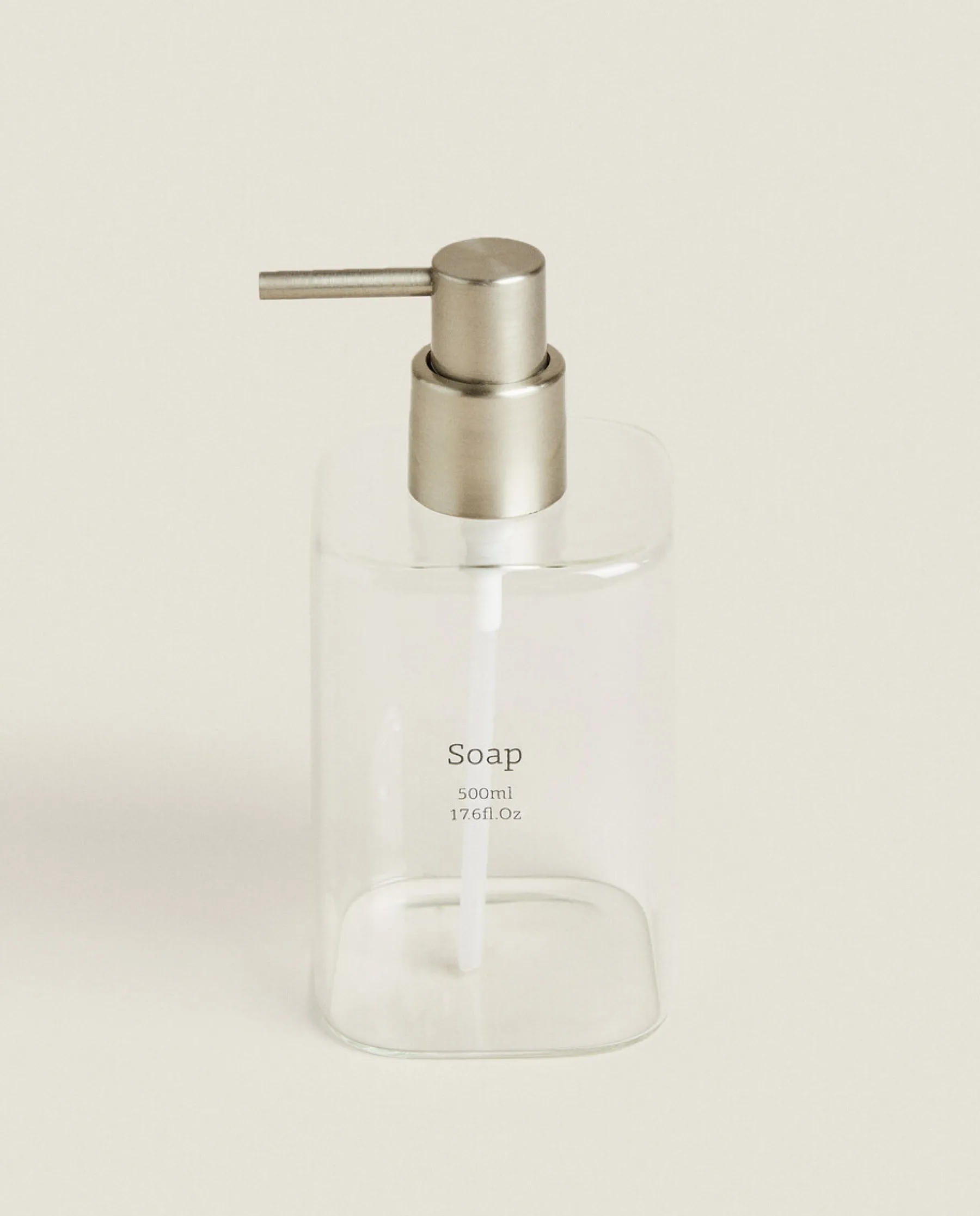 ZARA Home Slogan Borosilicate Glass Soap Dispenser