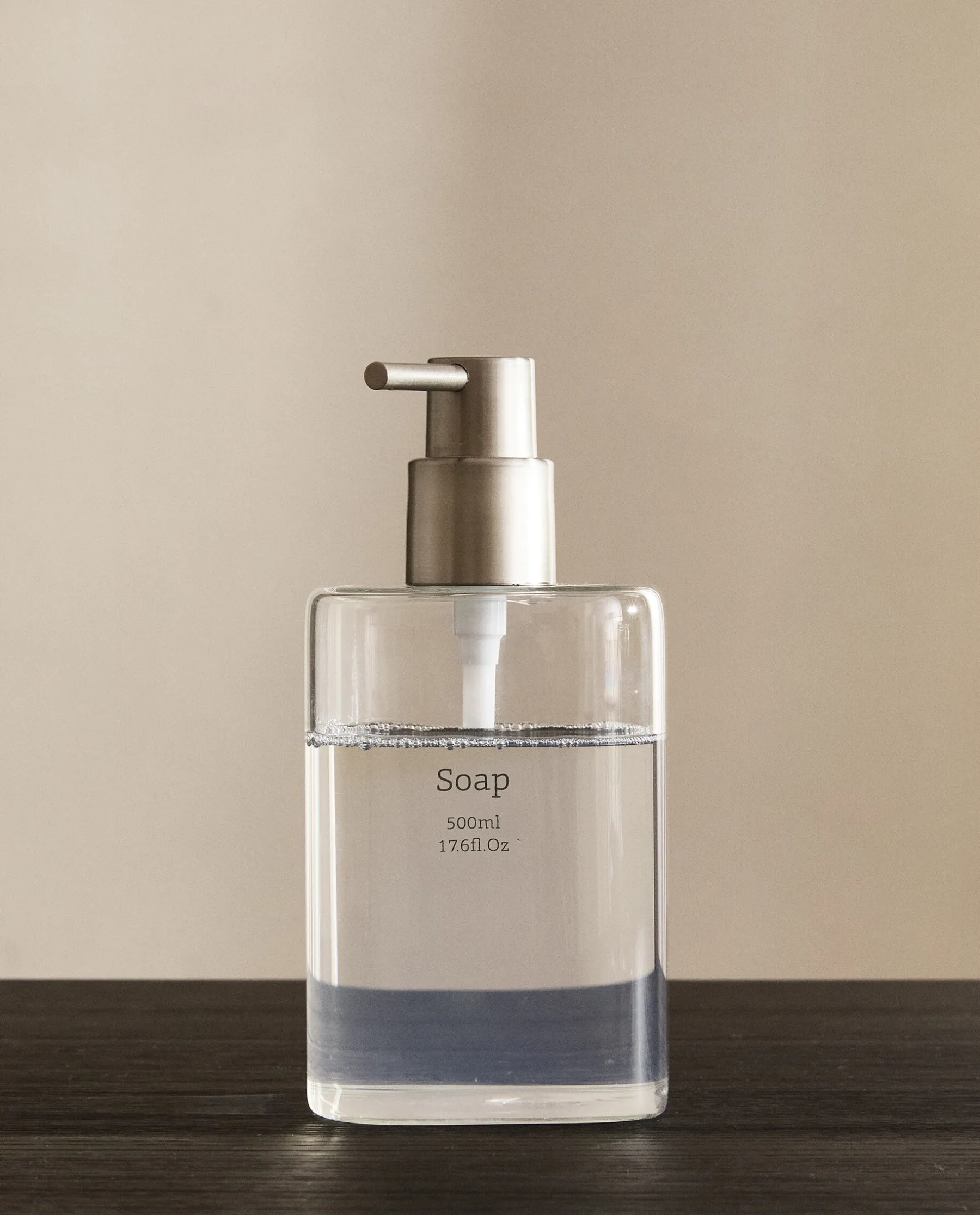 ZARA Home Slogan Borosilicate Glass Soap Dispenser
