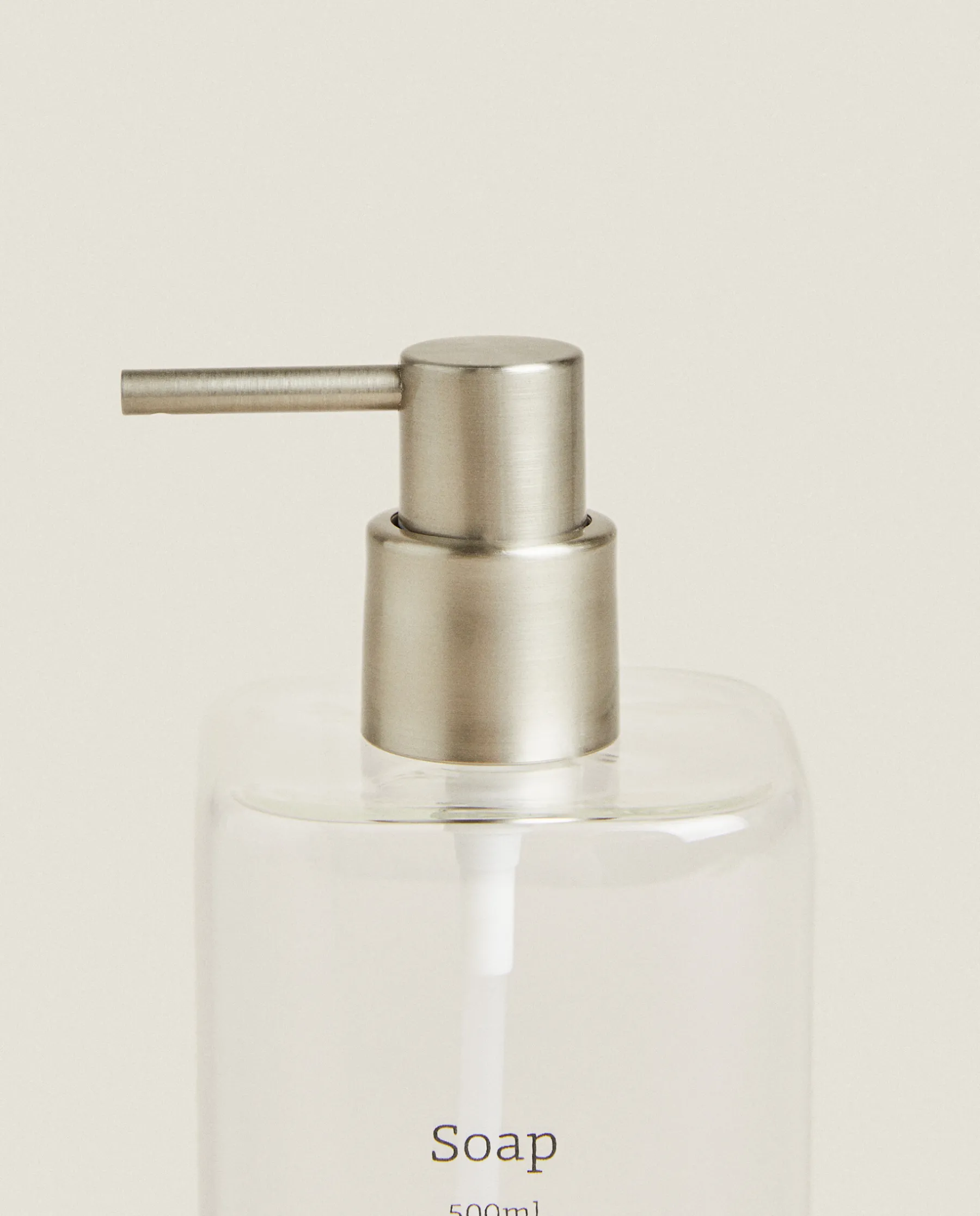 ZARA Home Slogan Borosilicate Glass Soap Dispenser