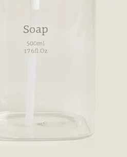 ZARA Home Slogan Borosilicate Glass Soap Dispenser